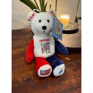 Timeless Toys NYC Heroes Stamp Bear 9/11 Memorial USPS 2002 Plush NWT patriotic